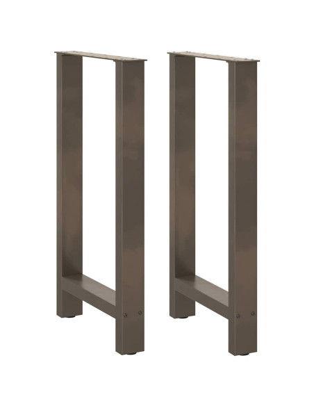 Gambe per tavolo da bar in acciaio naturale 2 pz 50x(90-91) cm in acciaio