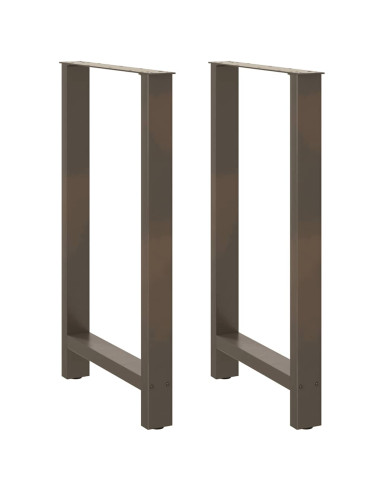 Gambe per tavolo da bar in acciaio naturale 2 pz 60x(100-101) cm in acciaio