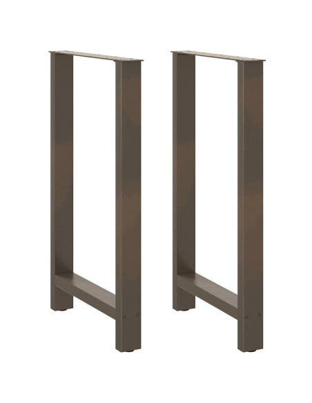 Gambe per tavolo da bar in acciaio naturale 2 pz 60x(100-101) cm in acciaio