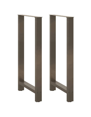 Gambe per tavolo da bar in acciaio naturale 2 pz 60x(110-111) cm in acciaio
