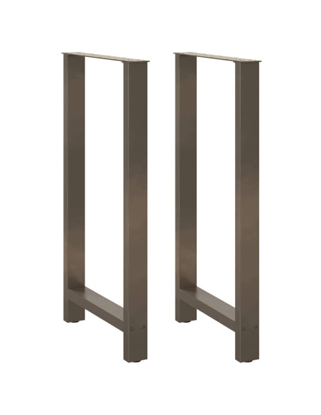 Gambe per tavolo da bar in acciaio naturale 2 pz 60x(110-111) cm in acciaio