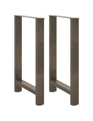 Gambe per tavolo da bar in acciaio naturale 2 pz 60x(90-91) cm in acciaio