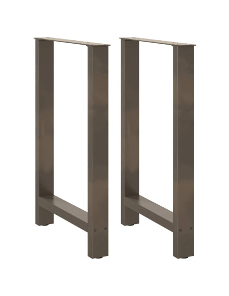 Gambe per tavolo da bar in acciaio naturale 2 pz 60x(90-91) cm in acciaio