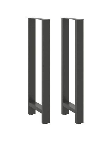 Gambe per tavolo da bar antracite 2 pz 40x(110-111) cm in acciaio