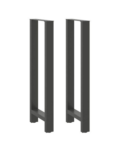 Gambe per tavolo da bar antracite 2 pz 50x(110-111) cm in acciaio