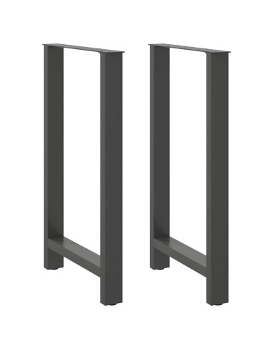 Gambe per tavolo da bar antracite 2 pz 60x(100-101) cm in acciaio