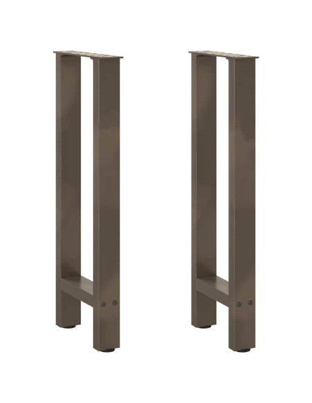 Gambe per tavolo consolle in acciaio naturale 2 pz 28x(72-73) cm Acciaio