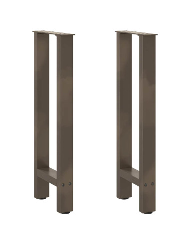 Gambe per tavolo consolle in acciaio naturale 2 pz 38x(72-73) cm Acciaio