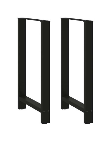 Gambe per tavolo da bar nere 2 pz 60x(100-101) cm in acciaio