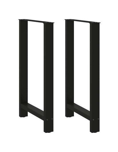 Gambe per tavolo da bar nere 2 pz 60x(100-101) cm in acciaio