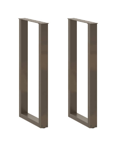 Gambe per tavolo da bar a forma di U 2 pz in acciaio naturale 40x(100-101) cm