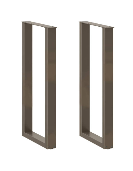 Gambe per tavolo da bar a forma di U 2 pz in acciaio naturale 50x(100-101) cm