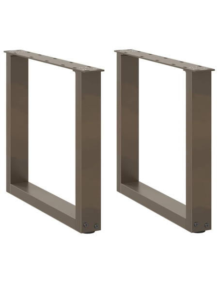 Gambe per Tavolino da Caffè a Forma di U 2 pz Acciaio Naturale 50x(42-43) cm Acciaio