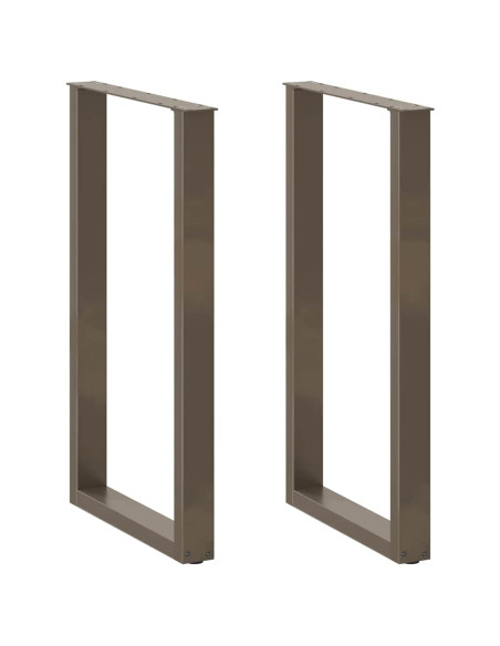 Gambe per tavolo da bar a forma di U 2 pz in acciaio naturale 60x(100-101) cm