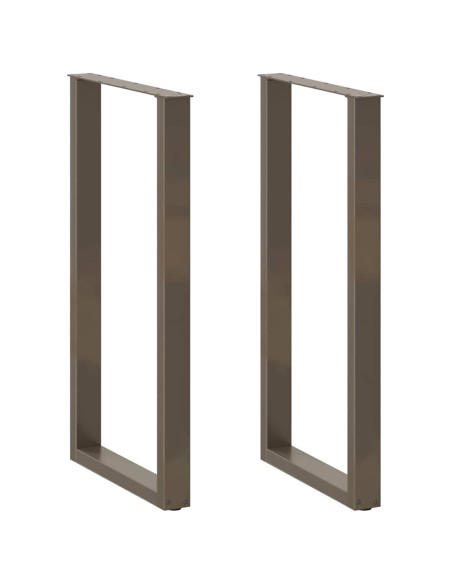 Gambe per tavolo da bar a forma di U 2 pz in acciaio naturale 60x(110-111) cm