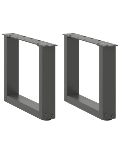 Gambe per Tavolino da Caffè a Forma di U 2 pz Antracite 30x(30-31) cm Acciaio