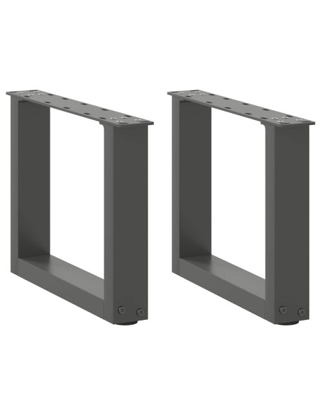 Gambe per Tavolino da Caffè a Forma di U 2 pz Antracite 30x(30-31) cm Acciaio