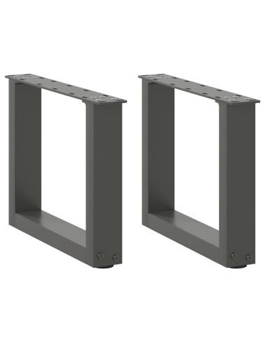 Gambe per Tavolino da Caffè a Forma di U 2 pz Antracite 40x(30-31) cm Acciaio