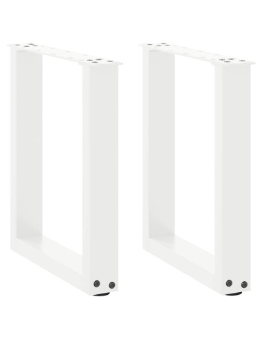 Gambe per Tavolino da Caffè a Forma di U 2 pz Bianche 28x(42-43) cm Acciaio