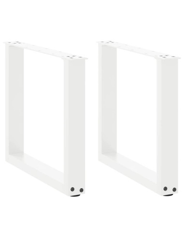 Gambe per Tavolino da Caffè a Forma di U 2 pz Bianche 50x(42-43) cm Acciaio