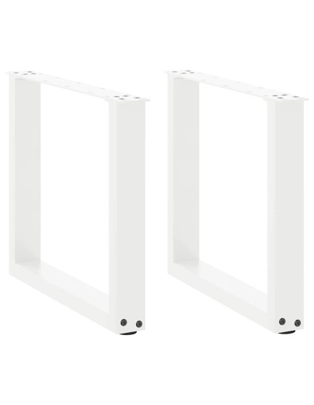 Gambe per Tavolino da Caffè a Forma di U 2 pz Bianche 50x(42-43) cm Acciaio