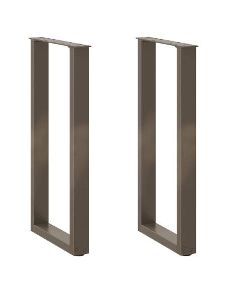 Gambe per tavolo consolle a forma di U 2 pz in acciaio naturale 28x(72-73) cm