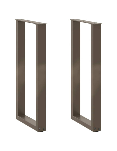 Gambe per tavolo consolle a forma di U 2 pz in acciaio naturale 38x(72-73) cm