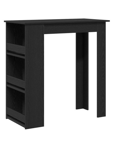 Tavolo da Bar con Ripiani Rovere Nero 102x50x103,5cm Truciolato