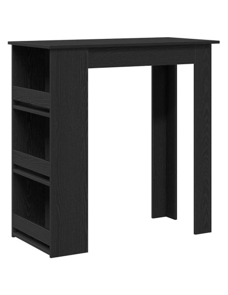 Tavolo da Bar con Ripiani Rovere Nero 102x50x103,5cm Truciolato