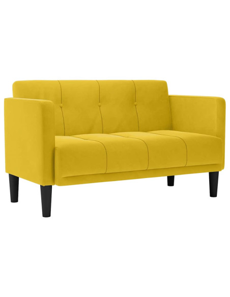Divano Divanetto Giallo 111 cm in Velluto
