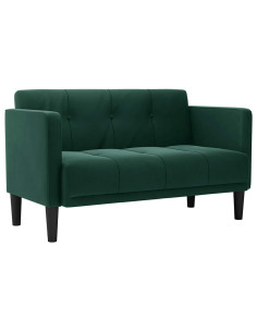 Divano Divanetto Verde Scuro 111 cm in Velluto