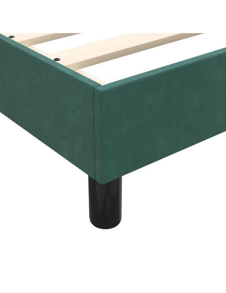 Giroletto a Molle con Materasso Verde Scuro 160x210 cm Velluto