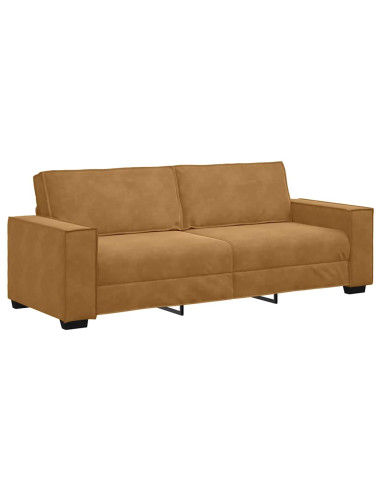 Divano a 3 Posti Marrone 220x78x84 cm in Velluto