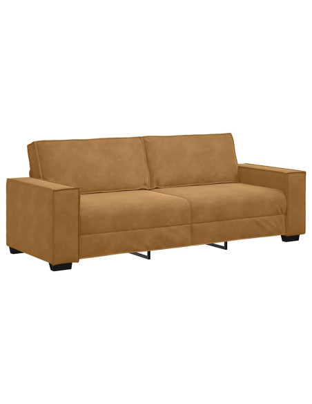 Divano a 3 Posti Marrone 220x78x84 cm in Velluto