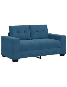 | Divano a due posti | con cuscino Blu Velluto