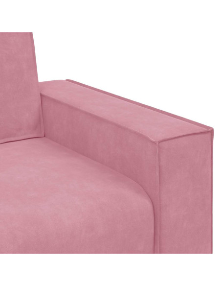 Set di Divani 3 pz con Cuscini rosa in Velluto