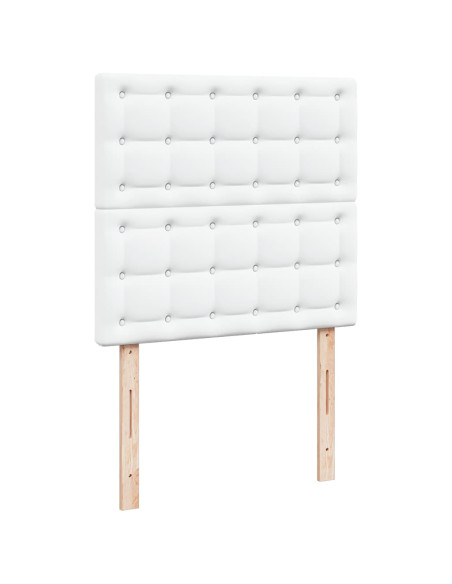 Pouf Letto con Materassi e LED Bianco Puro 160x200cm Similpelle
