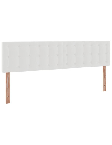 Struttura Letto Pouf con Materassi Bianco 160x200 cm Similpelle