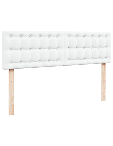 Struttura Letto Pouf con Materassi Bianco 160x200 cm Similpelle