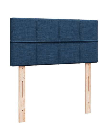 Struttura Letto Pouf con Materasso Blu 80x200 cm in Tessuto