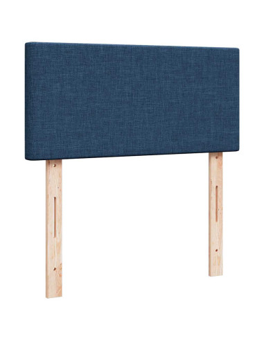 Struttura Letto Pouf con Materasso Blu 80x200 cm in Tessuto