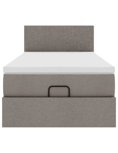 Struttura Letto Pouf con Materasso Tortora 80x200 cm in Tessuto