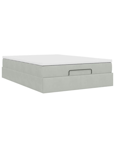 Struttura Letto Pouf con Materasso 140x190 cm Velluto