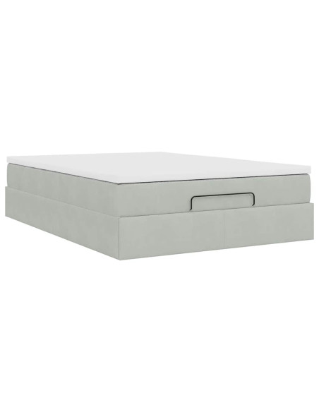 Struttura Letto Pouf con Materasso 140x190 cm Velluto