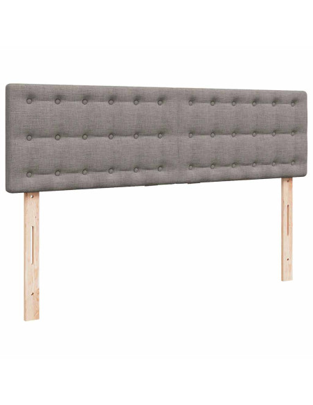 Pouf Letto con Materasso e LED Tortora 140x190 cm in Tessuto