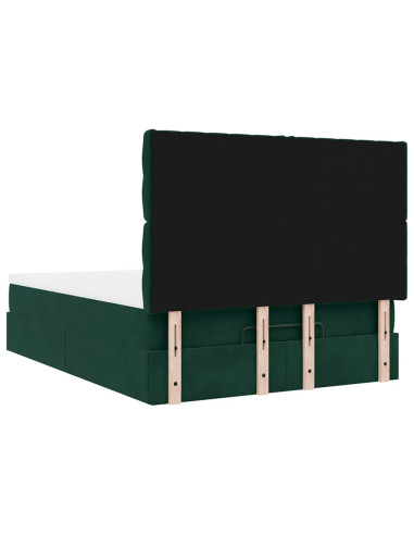 Struttura Letto Pouf con Materassi 140x190 cm in Velluto