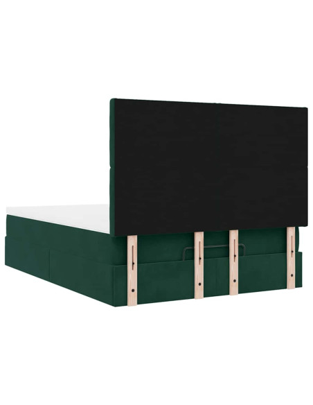 Struttura Letto Pouf con Materassi 140x190 cm in Velluto