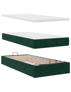 Struttura Letto Pouf con Materassi 160x200 cm Velluto 2