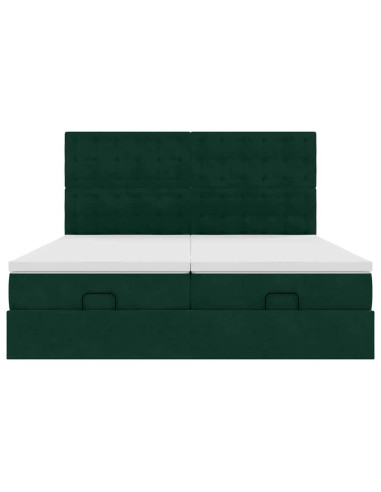 Struttura Letto Pouf con Materassi 160x200 cm Velluto