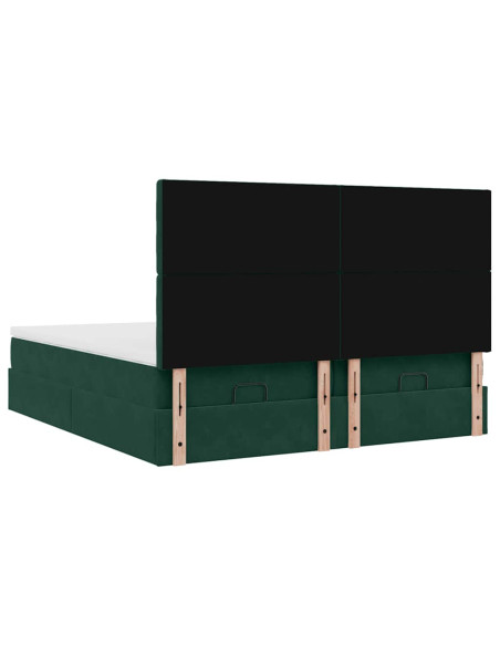 Struttura Letto Pouf con Materassi 160x200 cm Velluto